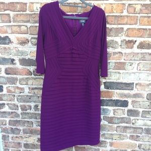 Adrianna Papell Purple Sleeved Cocktail Dress